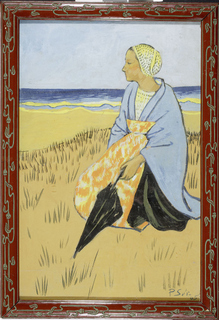 jeune-bretonne-au-parapluie-et-au-chale-assise-au-bord-de-la-mer